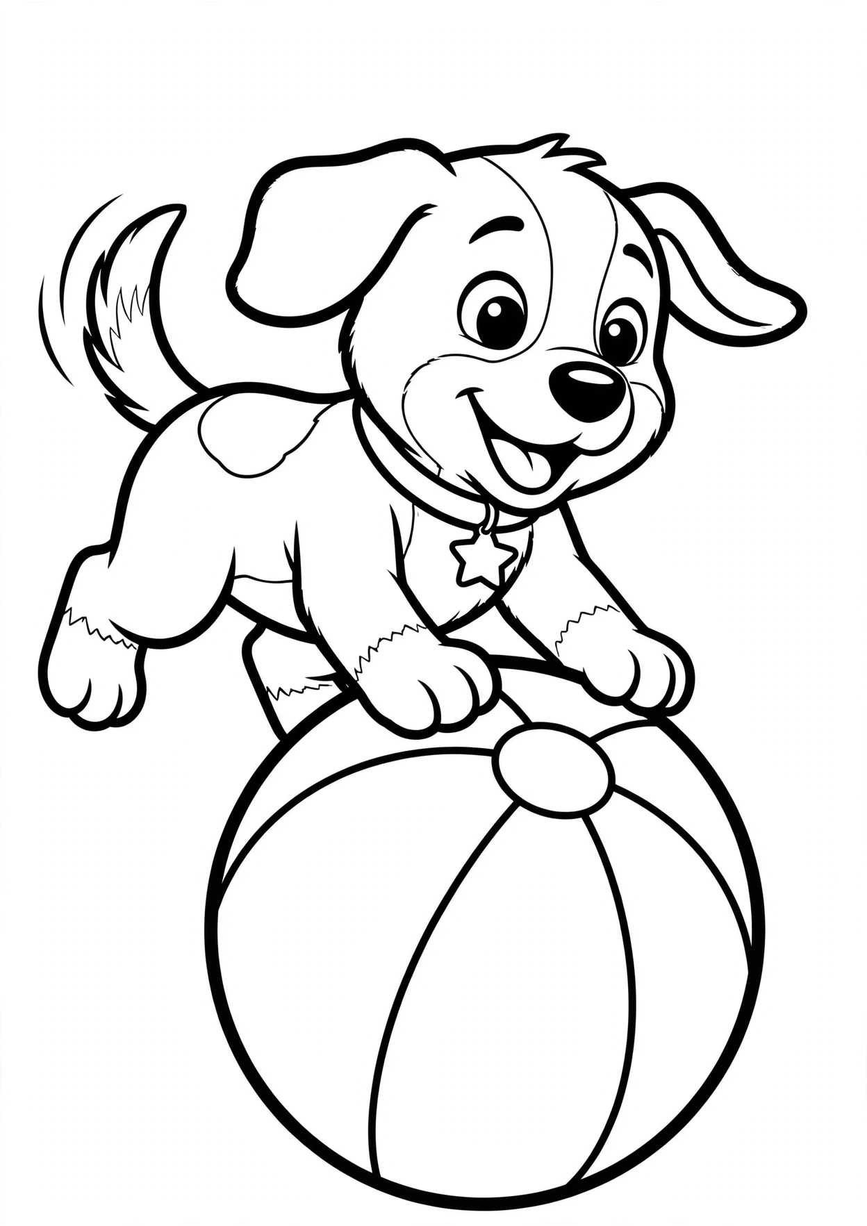 Charlie the Puppy with a Ball coloring page