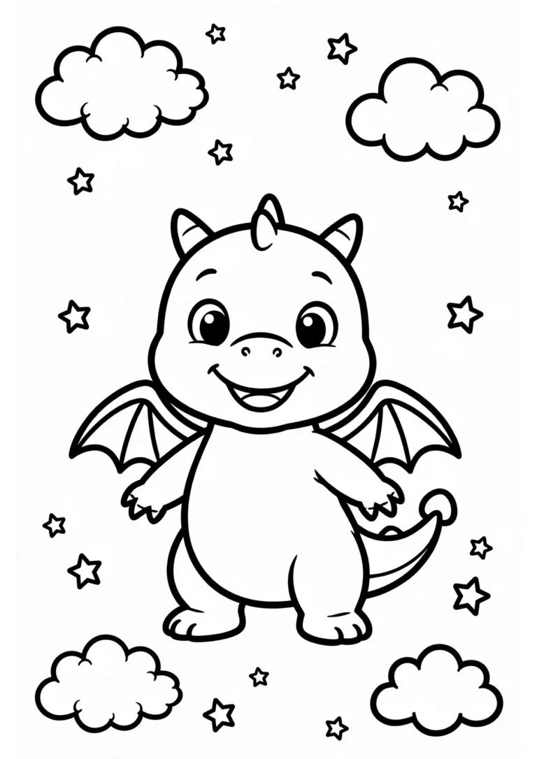 Dragon Coloring Page — Free Printable
