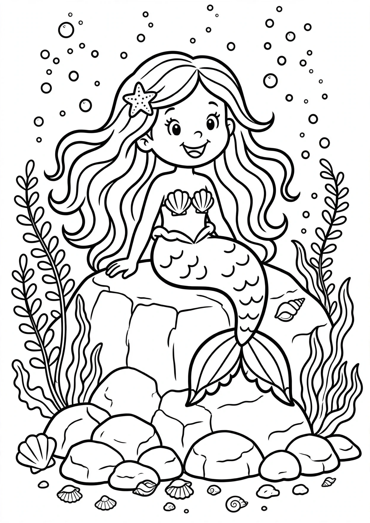 Mermaid coloring page