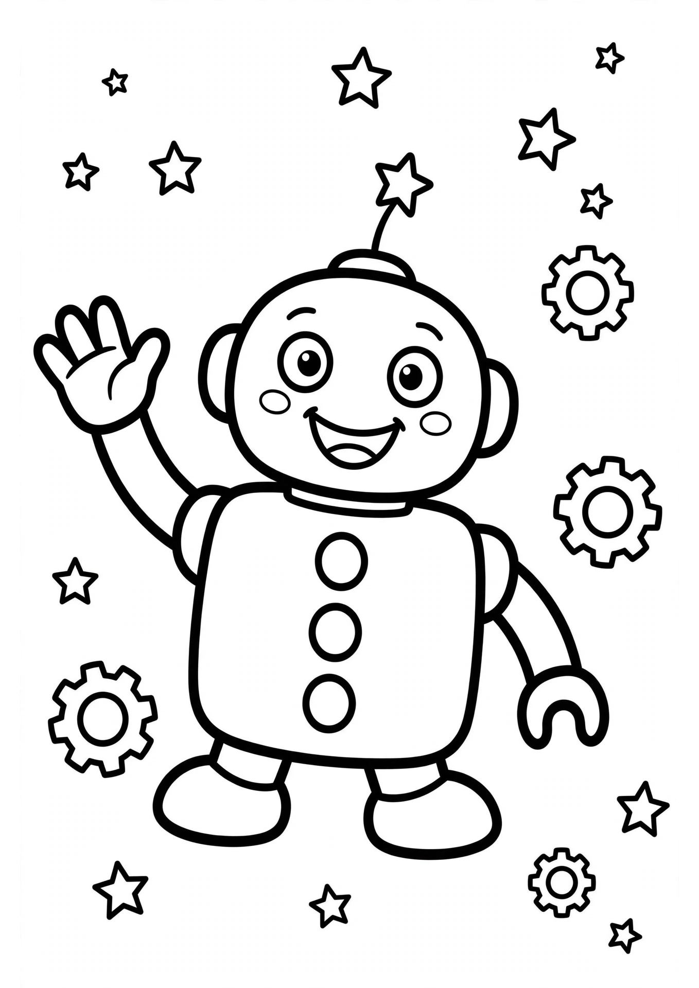 Robot coloring page