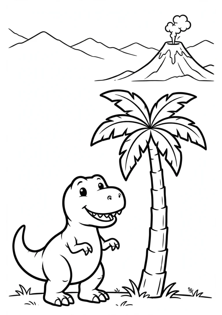 T-Rex Dinosaur Coloring Page — Free Printable