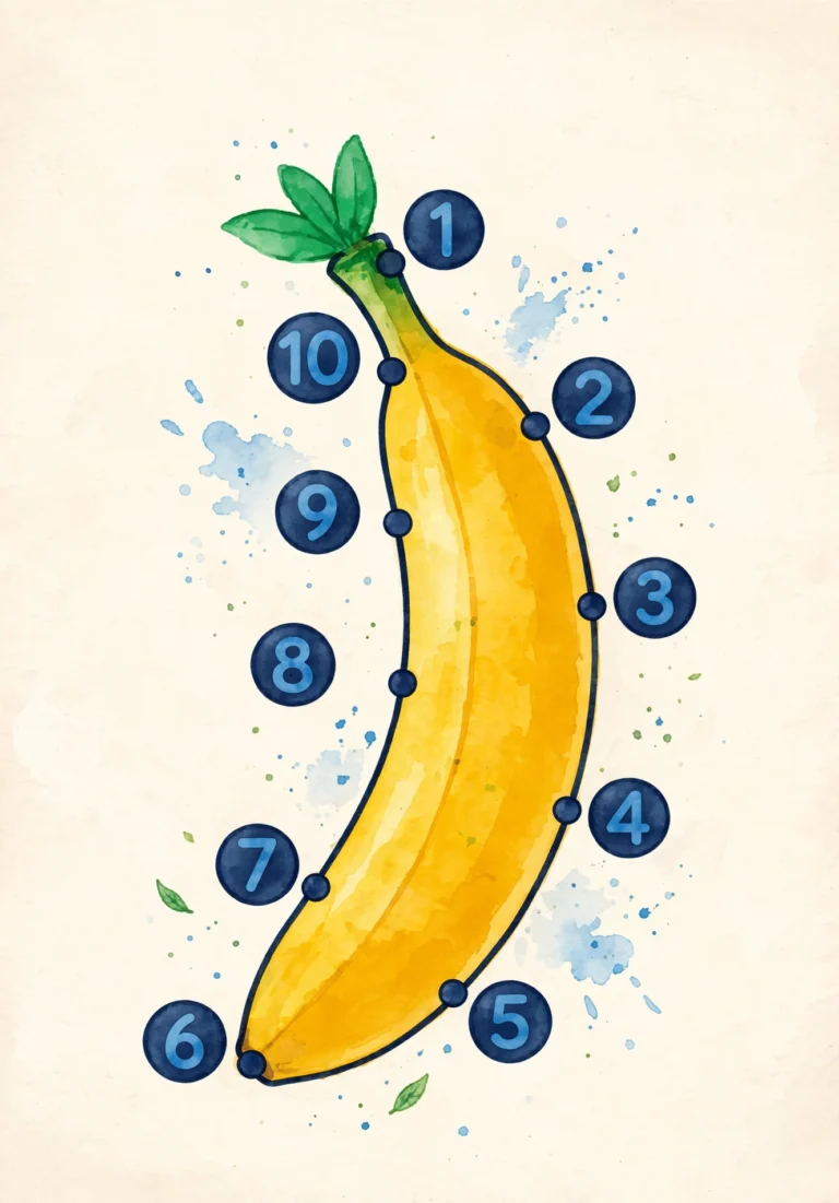 Banana Dot-to-Dot Puzzle — Free Printable
