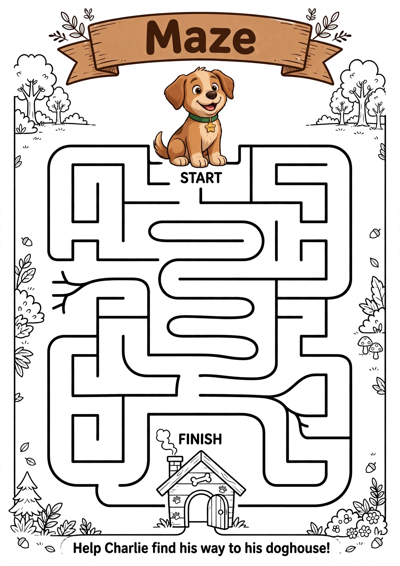 Charlie the Puppy Forest Medium Maze