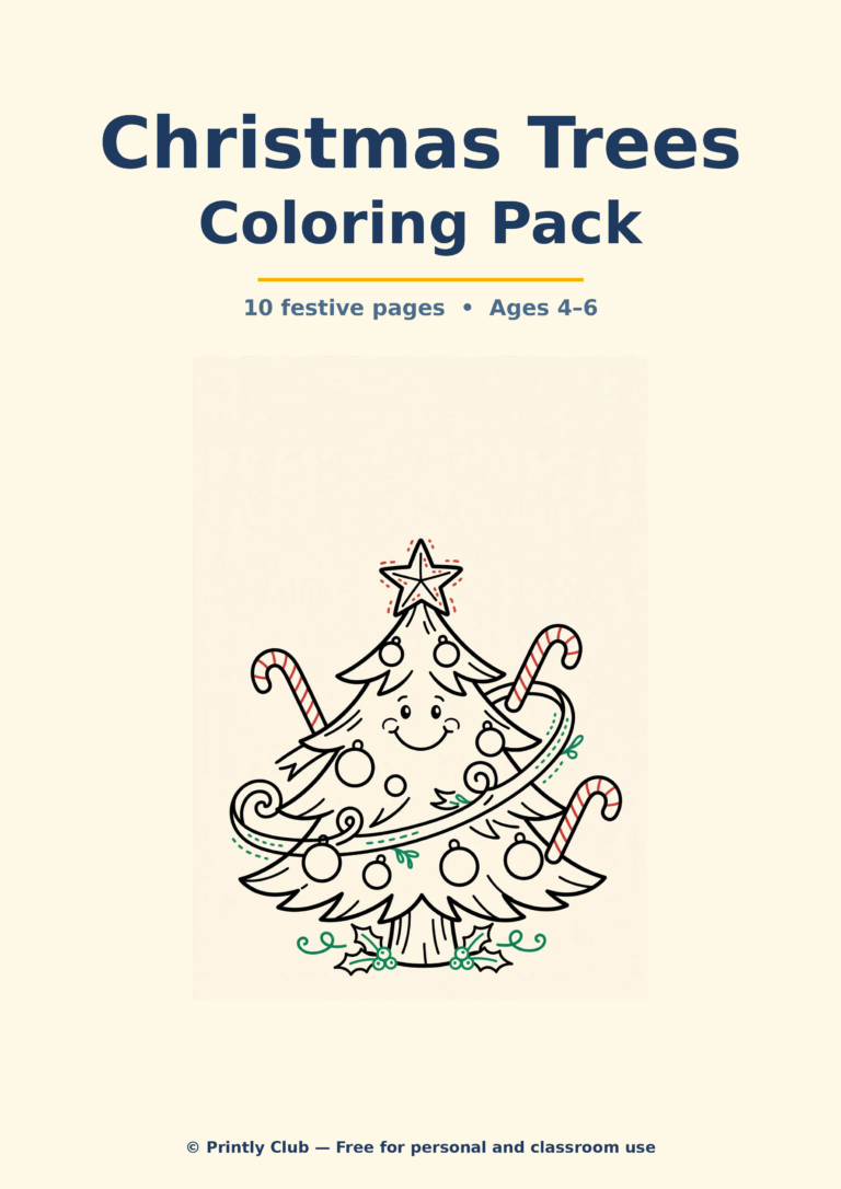 Christmas Trees Coloring Pack — Free Printable Pack