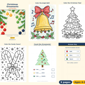 Christmas Ornaments Coloring Pack — Free Printable Pack