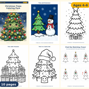 Christmas Trees Coloring Pack — Free Printable Pack