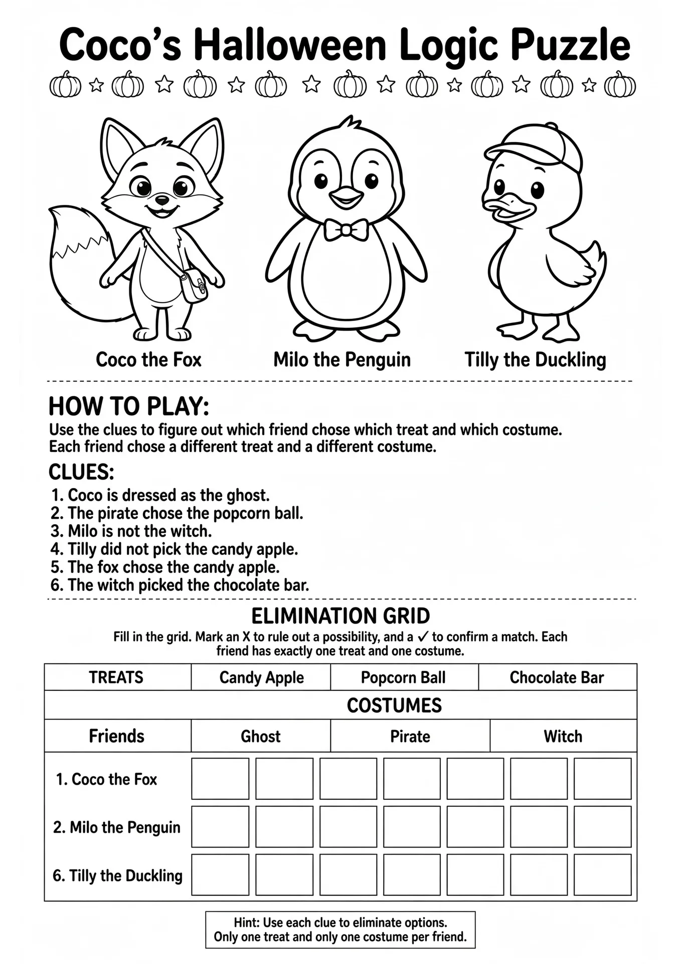 Coco's Halloween Logic Puzzle