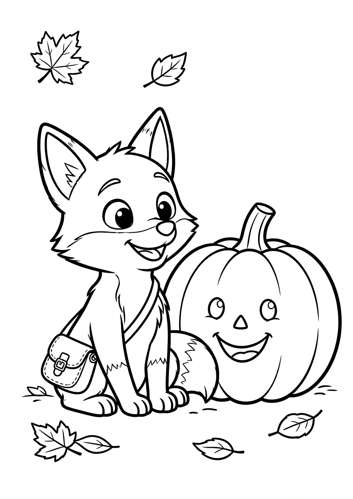 Coco the Fox Pumpkin coloring page