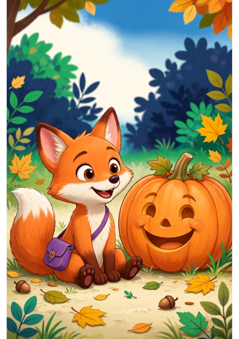 Coco the Fox Pumpkin Coloring Page — Free Printable