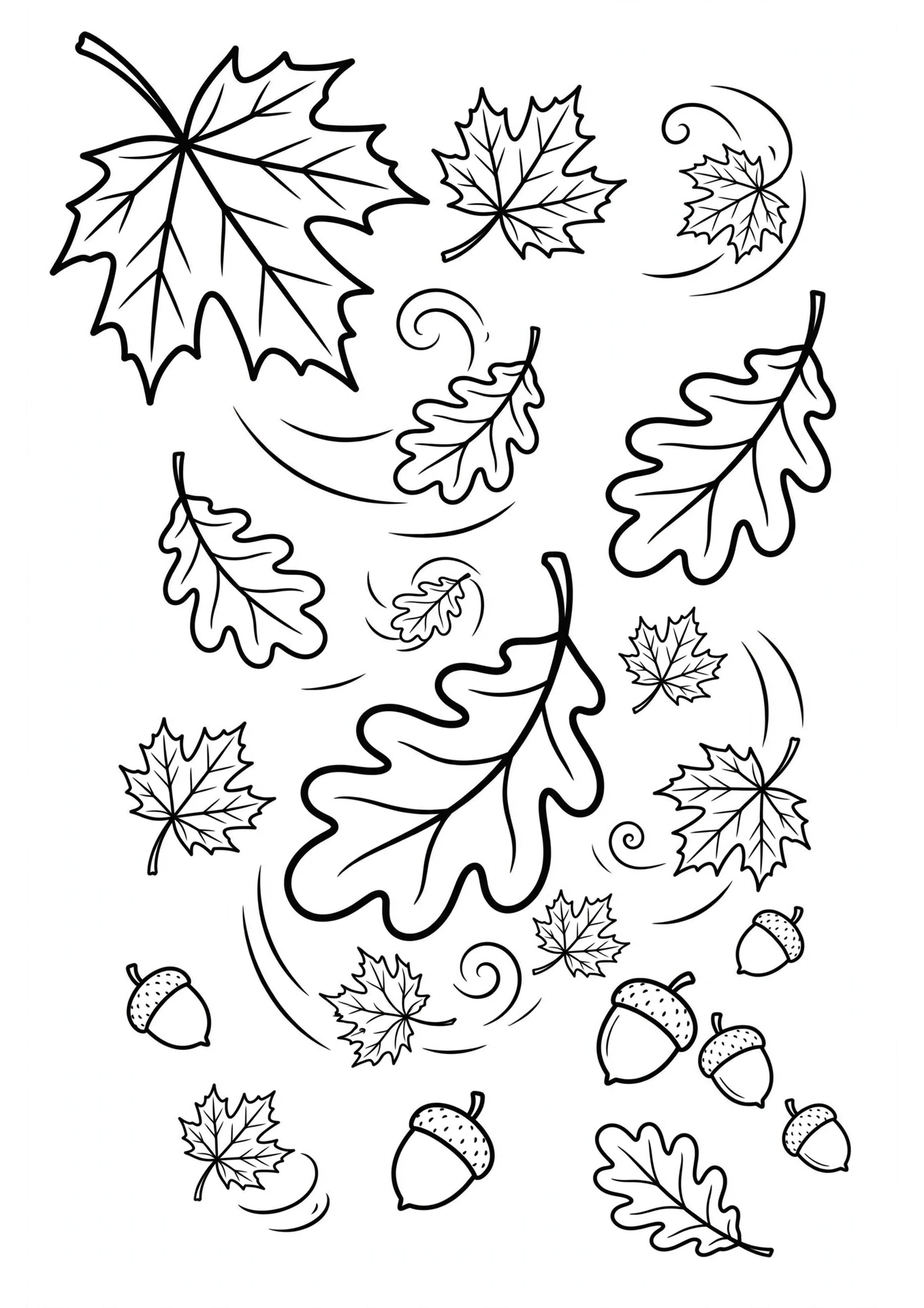 Falling Leaves coloring page