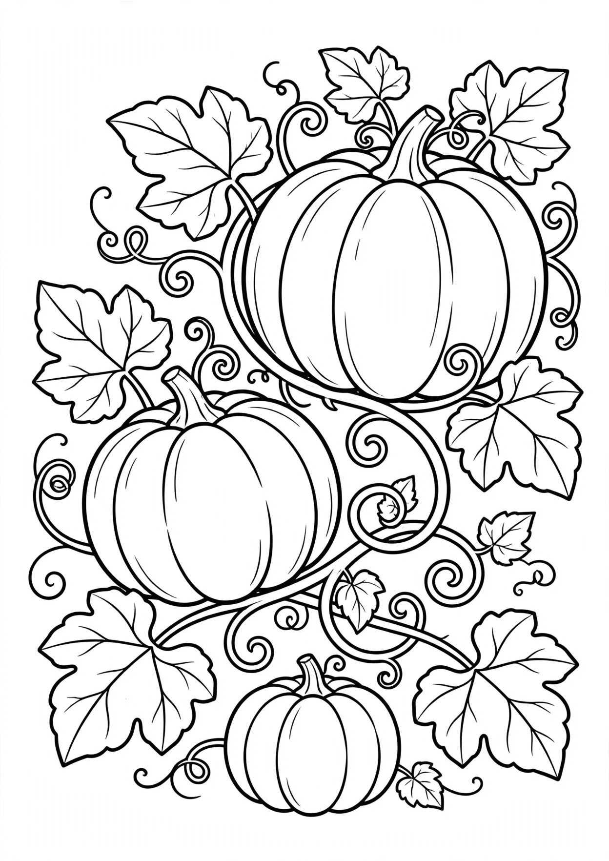 Harvest Pumpkins coloring page