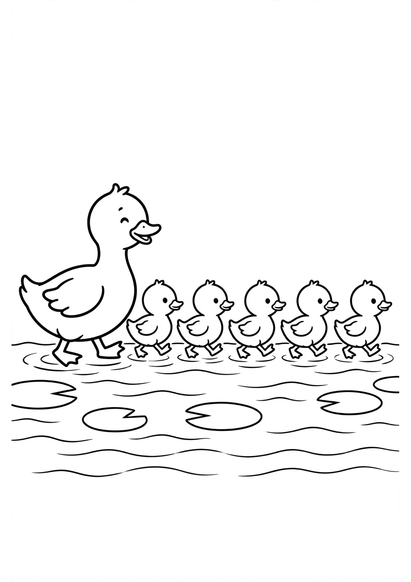 Five Little Ducks coloring page