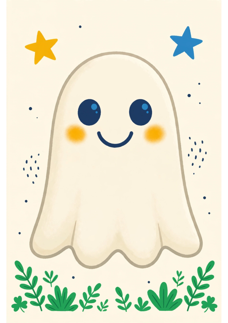 Jumbo Ghost Coloring Page — Free Printable
