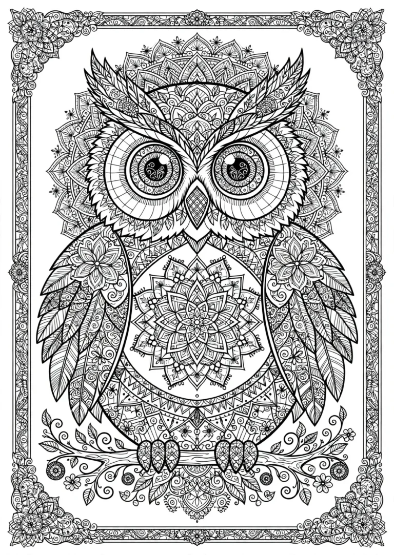 Mandala Owl Coloring Page — Free Printable