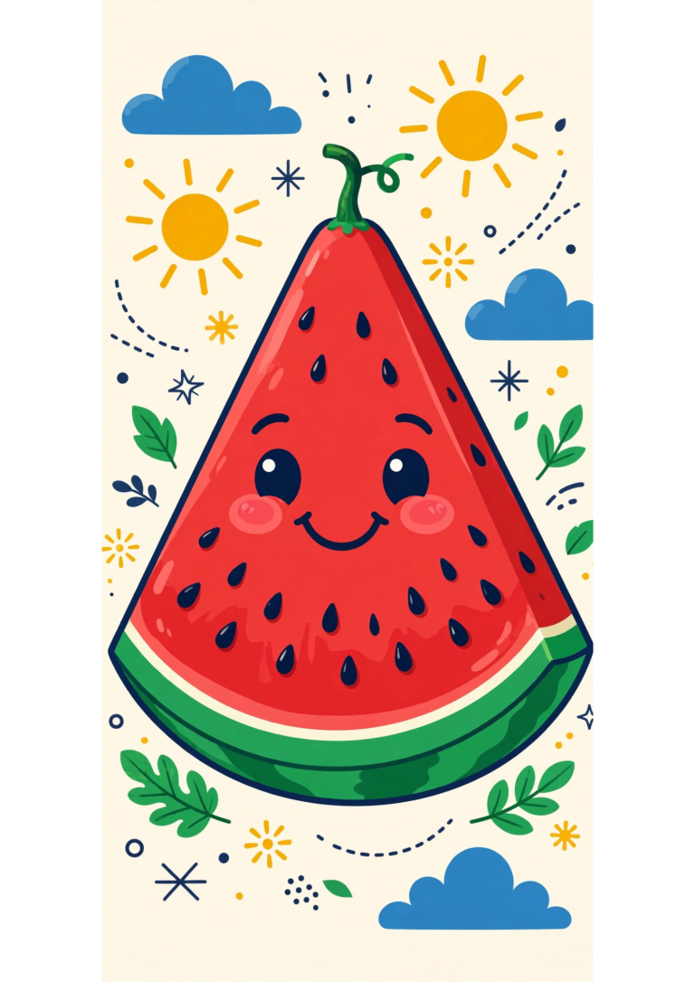 Watermelon Slice Coloring Page — Free Printable