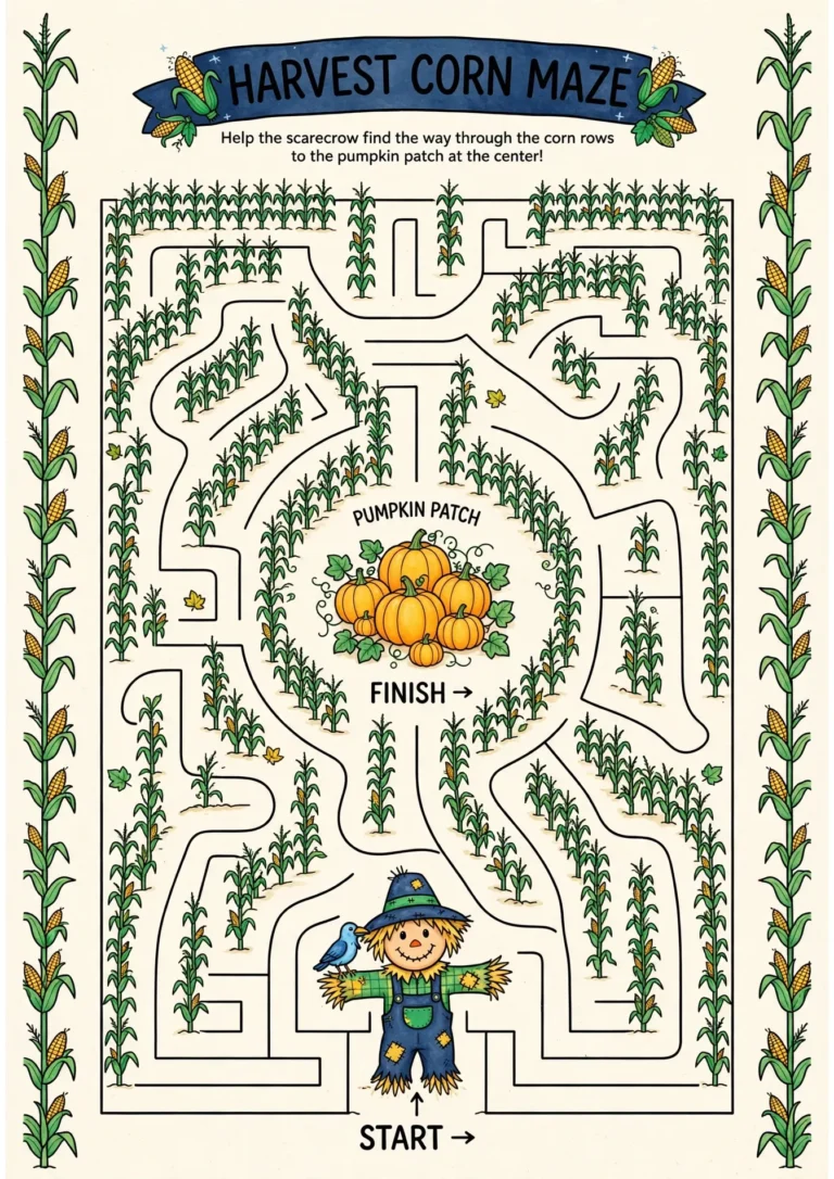 Harvest Corn Maze — Free Printable