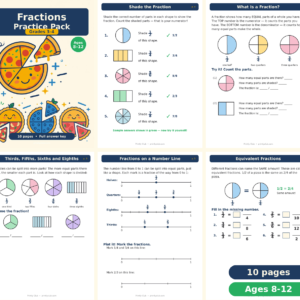 Fractions Practice Pack (Grades 3–4) — Free Printable Pack
