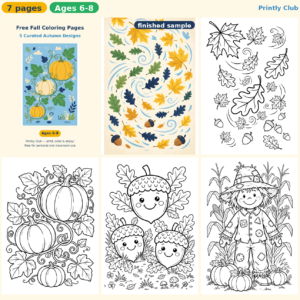Free Fall Coloring Pages — Free Printable Pack