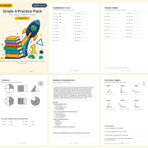 Grade 4 Practice Pack — Free Printable Pack