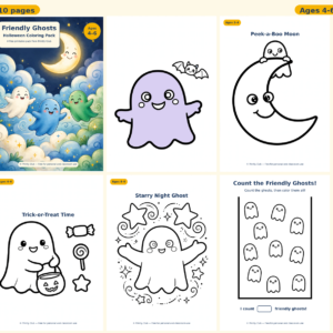 Friendly Ghosts — Halloween Coloring Pack — Free Printable Pack