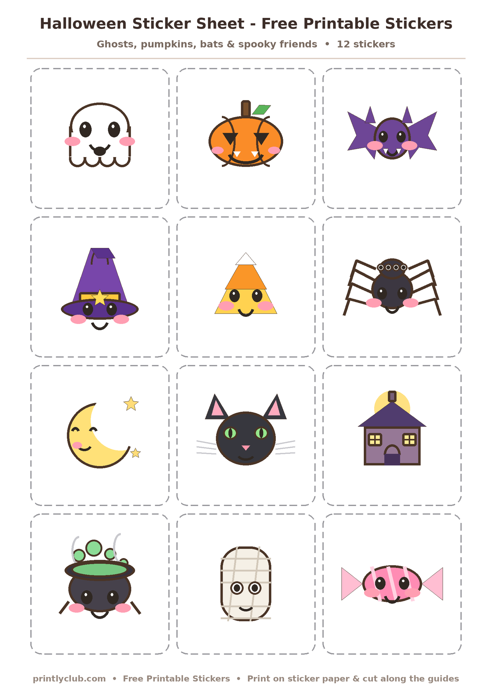 Halloween Sticker Sheet - Free Printable Stickers