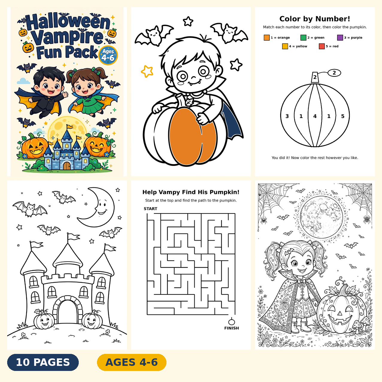 Halloween Vampire Fun Pack — Free Printable Pack