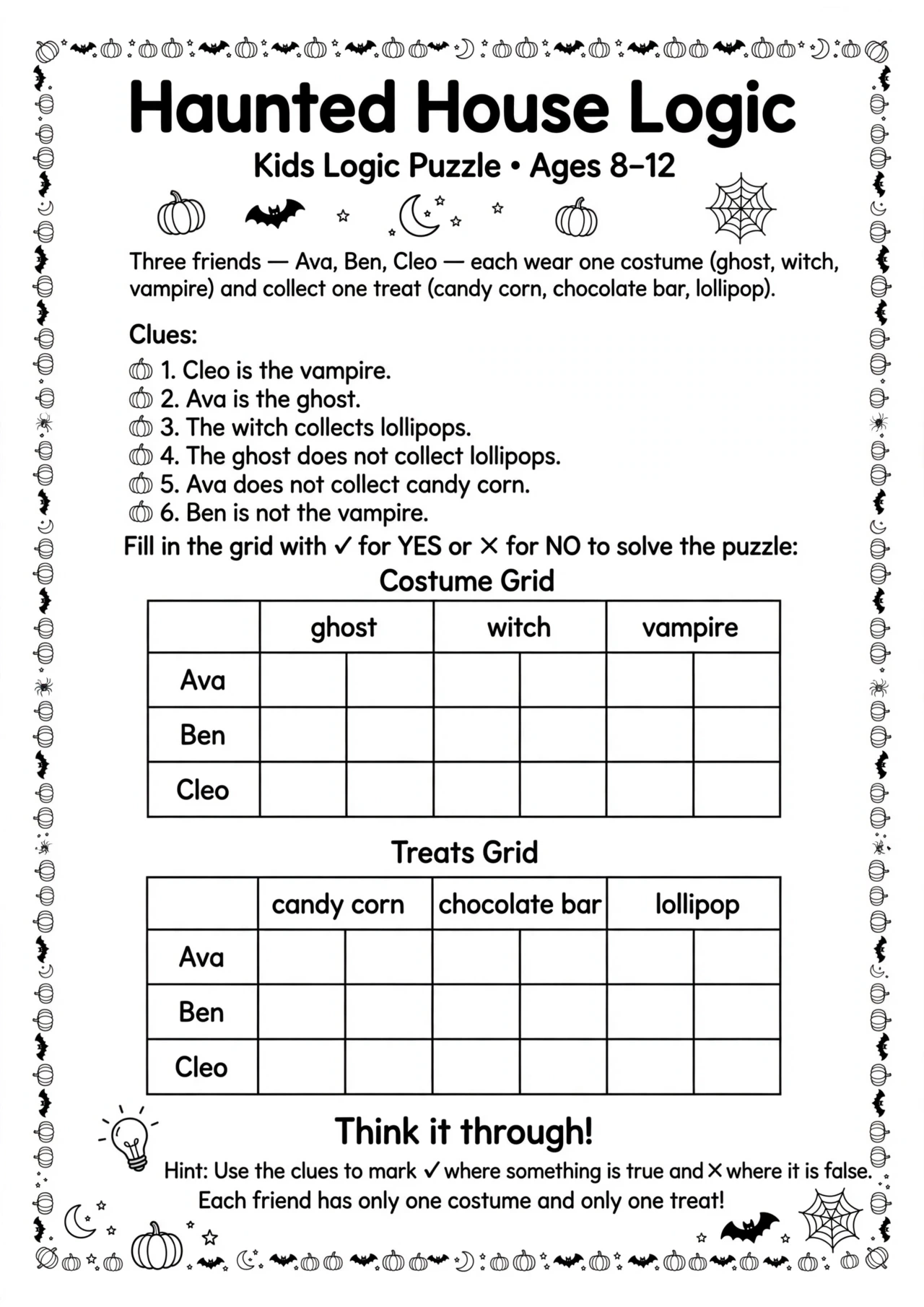 Haunted House Logic Puzzle