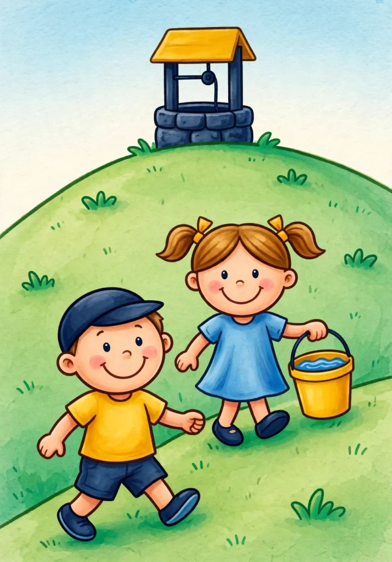 Jack and Jill Nursery Rhyme — Free Printable Coloring Page