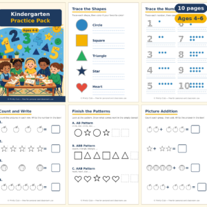 Kindergarten Practice Pack — Free Printable Pack