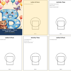 Letter B Pack — Trace, Color & Learn — Free Printable Pack