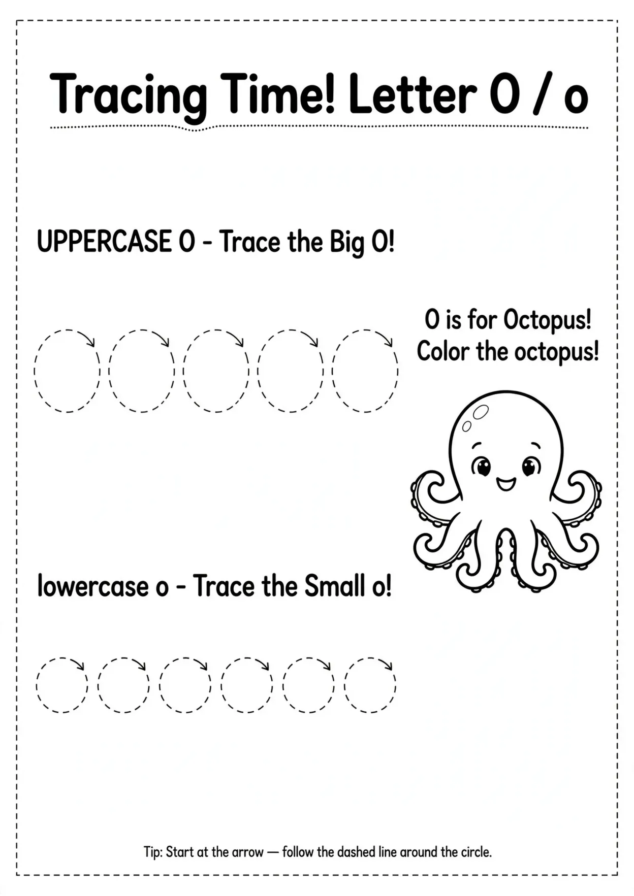 Letter O Tracing Worksheet