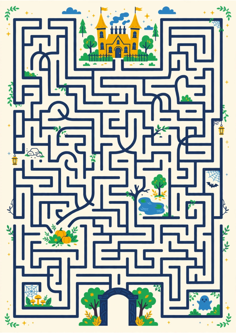 Haunted Mansion Hard Maze — Free Printable
