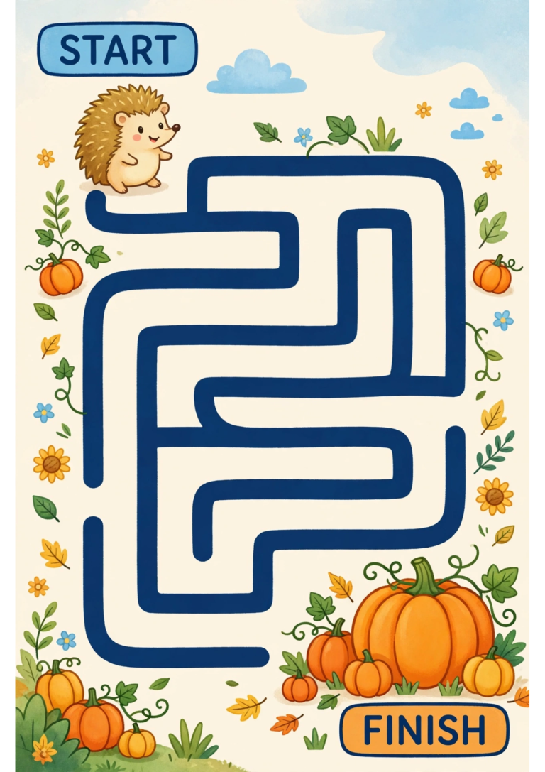Pumpkin Patch Easy Maze — Free Printable