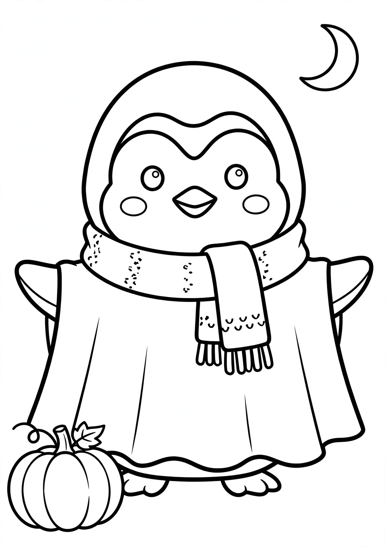 Milo the Penguin Halloween Jumbo Coloring Page