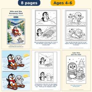Milo and the Runaway Sled — Free Printable Pack