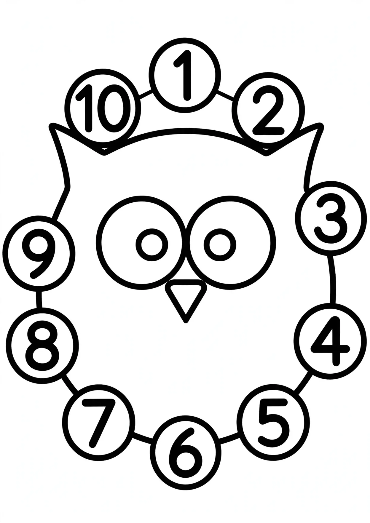Owl Dot-to-Dot Puzzle 1–10