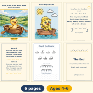 Row, Row, Row Your Boat — Free Printable Pack