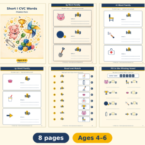 Short I CVC Words Phonics Pack — Free Printable Pack