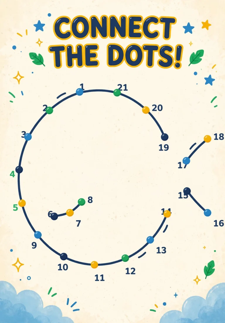 Smiling Fish Dot-to-Dot Puzzle — Free Printable