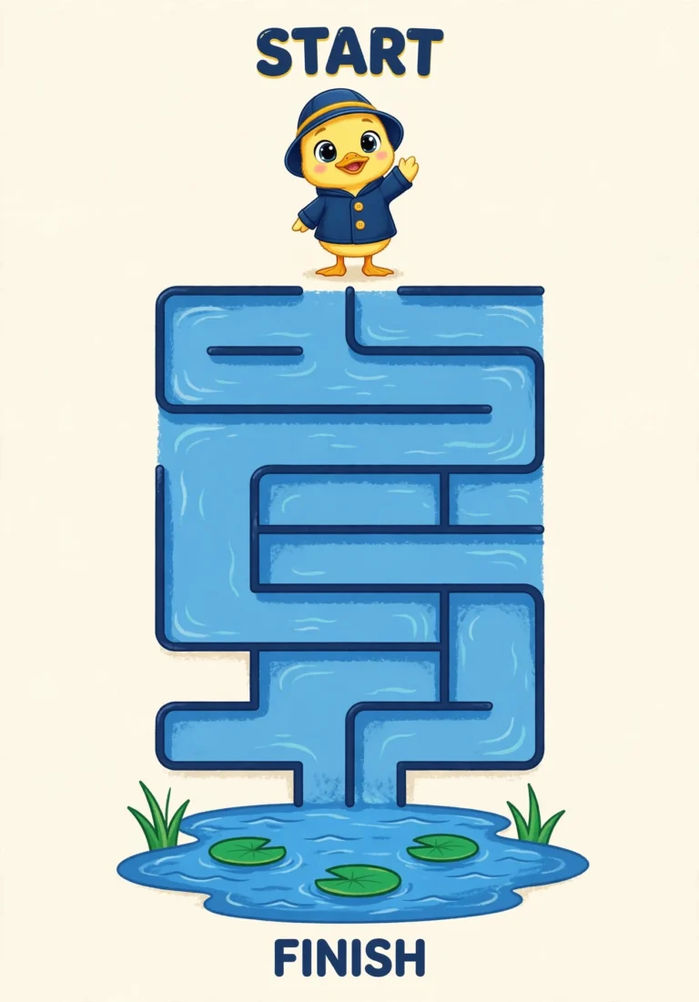 Tilly the Duckling Easy Maze — Free Printable