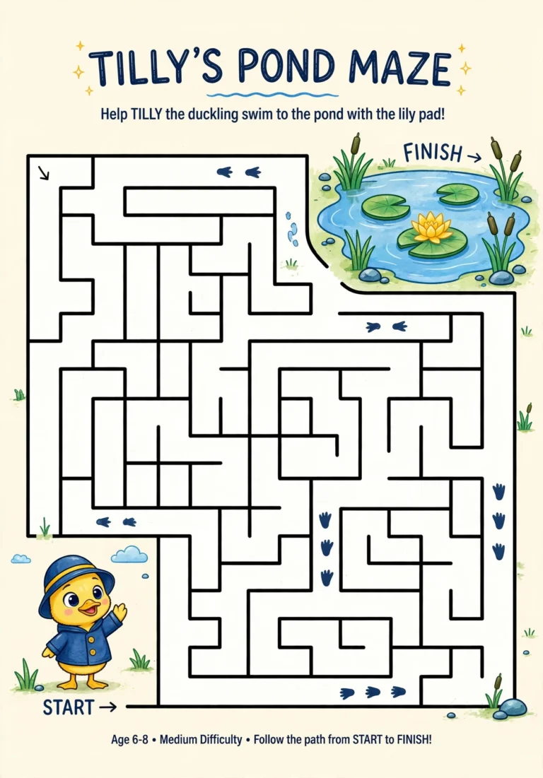 Tilly’s Pond Maze — Free Printable