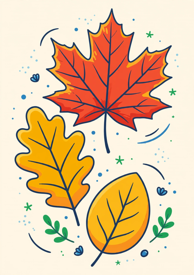 Fall Leaves Tracing Worksheet — Free Printable