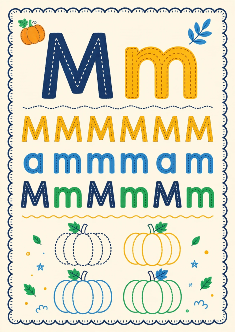 Letter M Tracing Worksheet — Free Printable