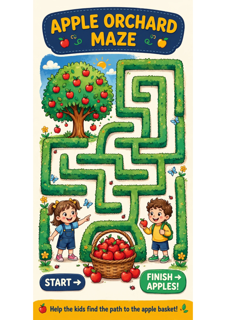 Apple Tree Maze — Free Printable