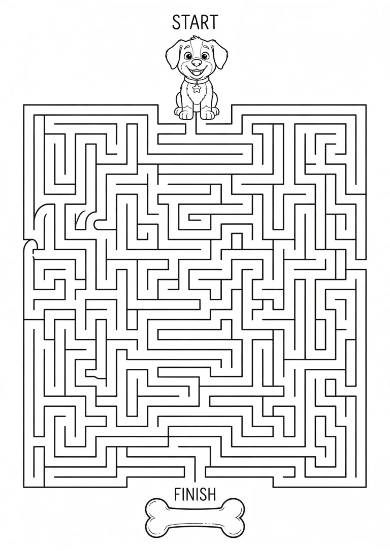 Charlie the Puppy Hard Maze — Free Printable