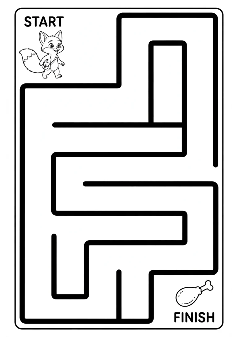 Coco the Fox Easy Maze — Free Printable