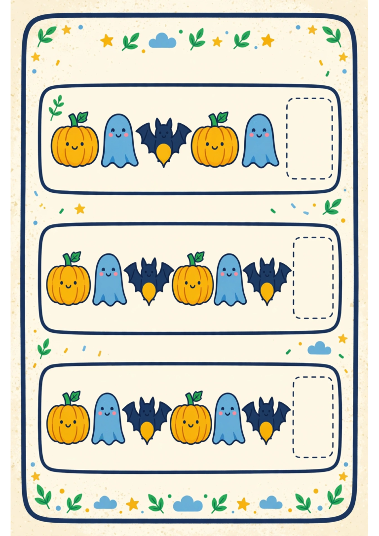 Pumpkin Pattern Worksheet — Free Printable