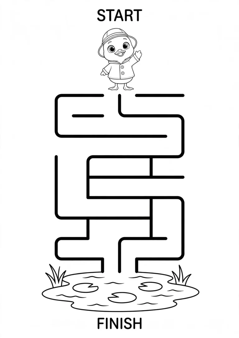 Tilly the Duckling Easy Maze — Free Printable